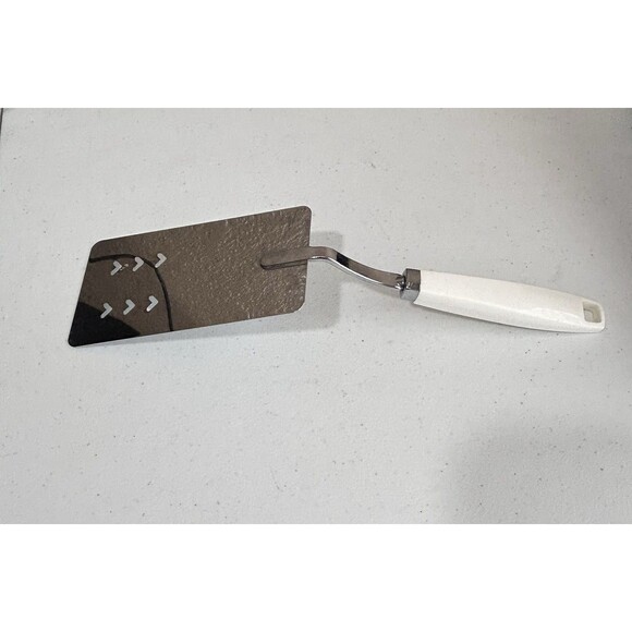 Vintage MCM EKCO Metal Heart Shaped Slotted Spatula Turner Chromium Plated 12" - Picture 5 of 9